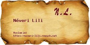 Néveri Lili névjegykártya
